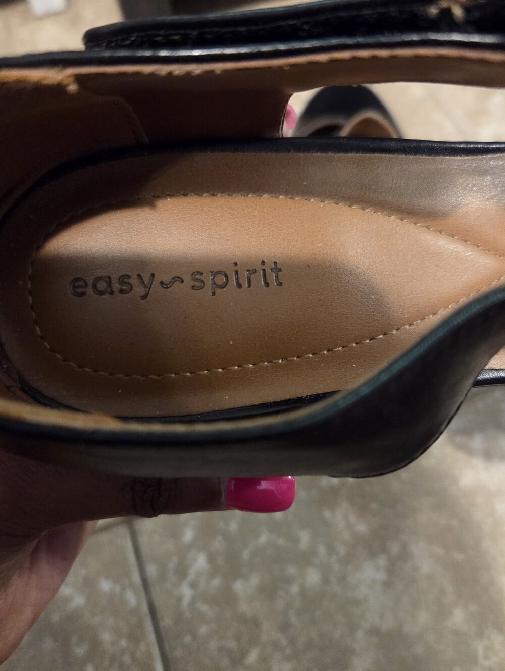 Easy Spirit Womens Black Faux Leather Pumps Comfort Slip On Shoes Size 11 M - Picture 7 of 9